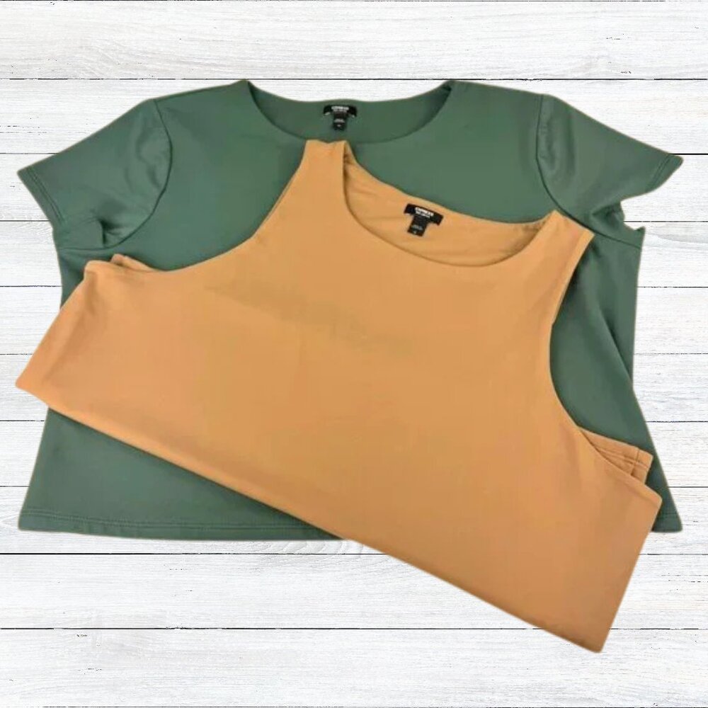 Bundle Express Body Contour Compression Tee & Tan… - image 2